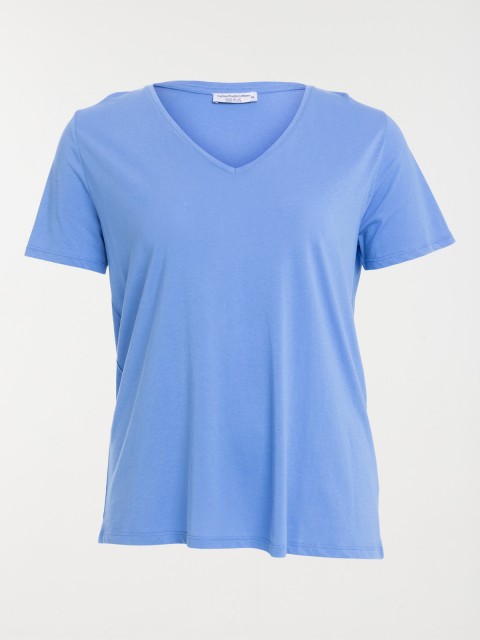 T-shirt bleu moyen grande taille femme