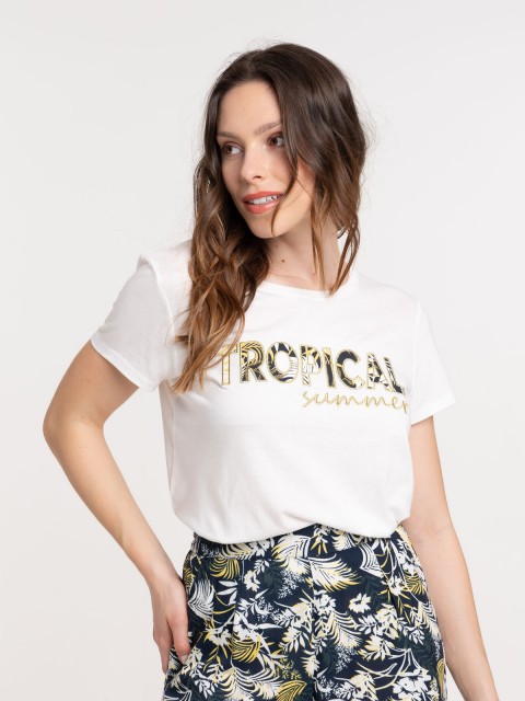 T-shirt tropical femme