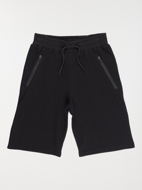 Short noir poches zippées garçon (XXS-M)