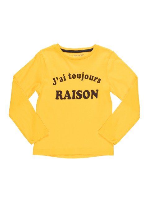 T-shirt garçon à message jaune (3-8A)