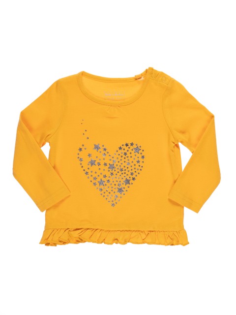 T-shirt jaune vif étoiles fille (3-24M)