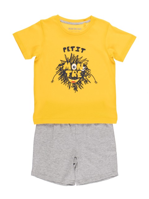Pyjashort jaune imprimé garçon (3-8A)