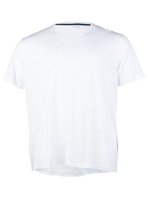 T-shirt col V blanc homme grande taille