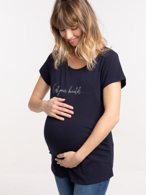 T-shirt maternité marine femme