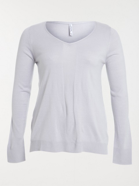 Pull gris chiné grande taille femme