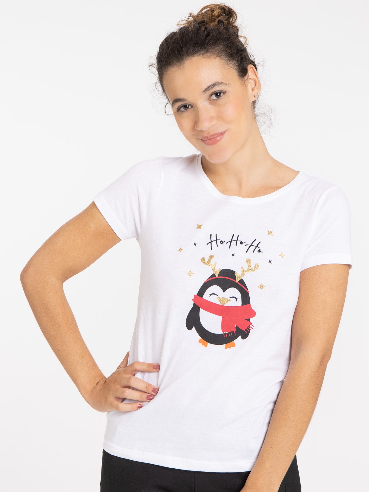 T-shirt de Noël pingouin femme - DistriCenter
