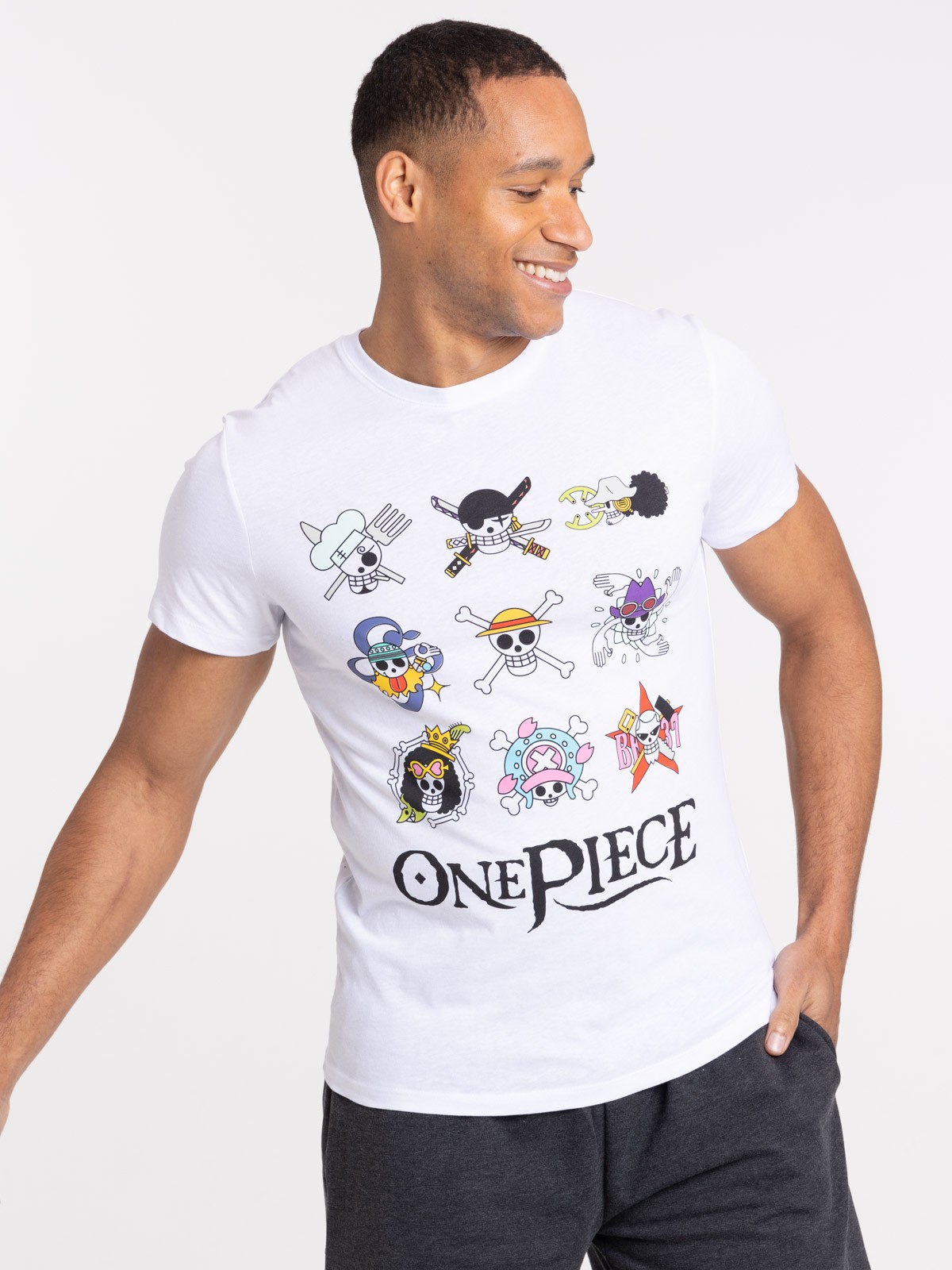 T-shirt blanc One Piece homme - DistriCenter