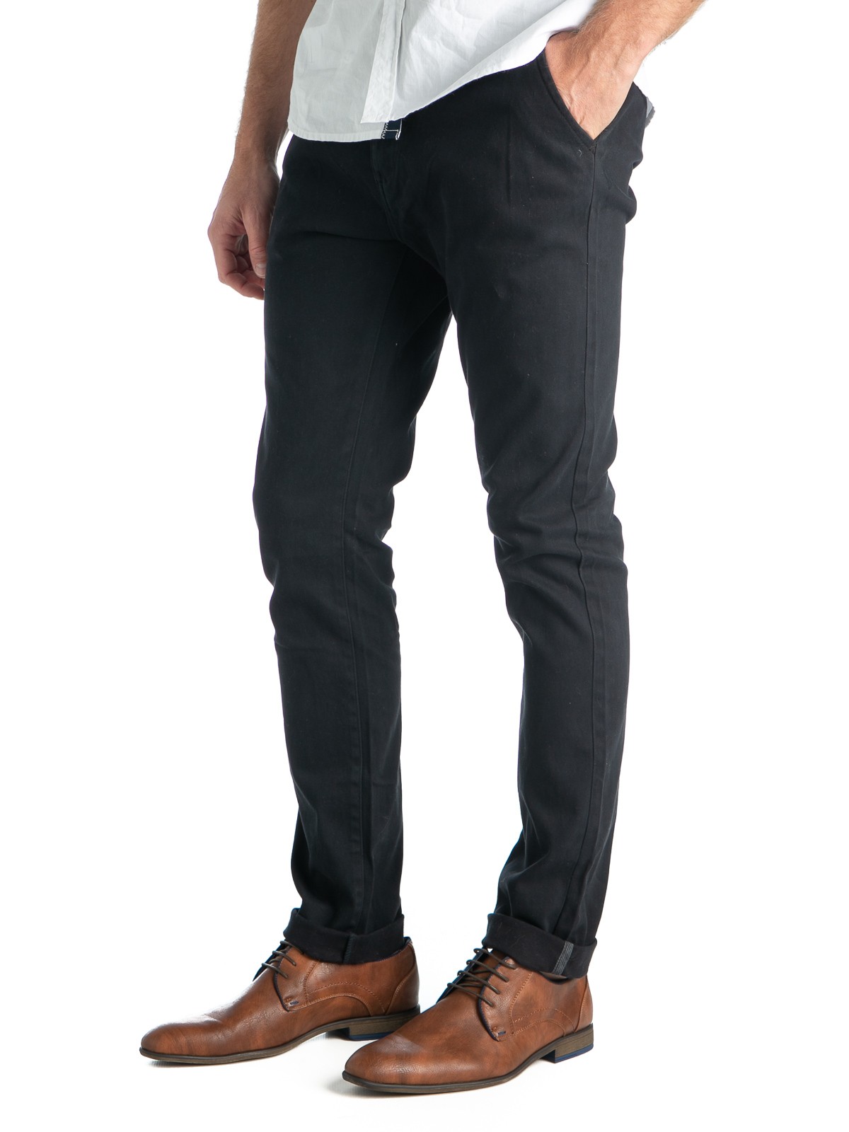 Pantalon chino slim coloris noir homme - DistriCenter