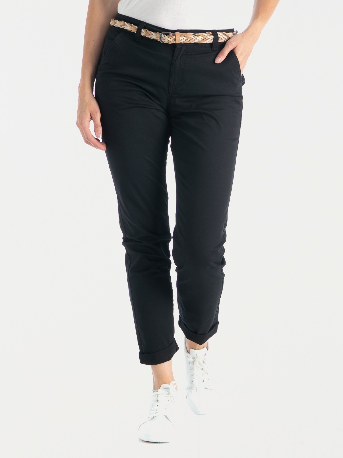 Pantalon chino kaki en coton responsable Pantalons, Jeans Femme