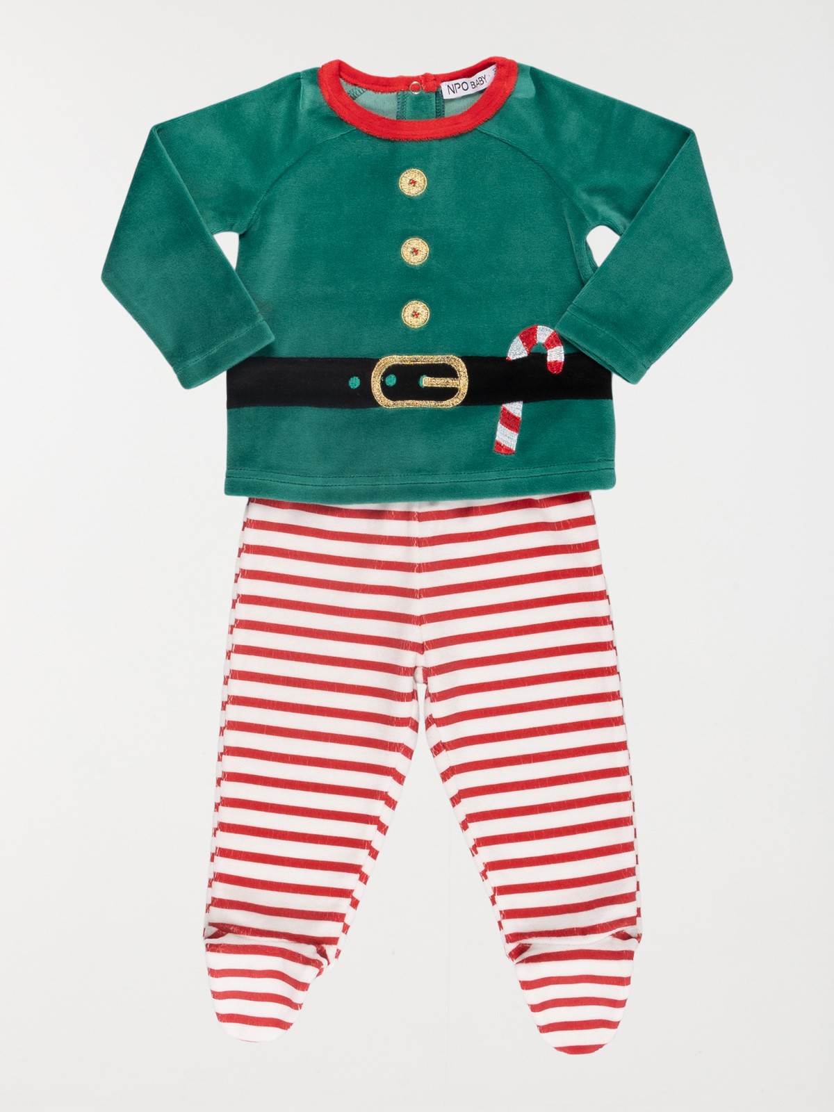 Set pyjama ludique 3 pièces lutin de Noël pour fille