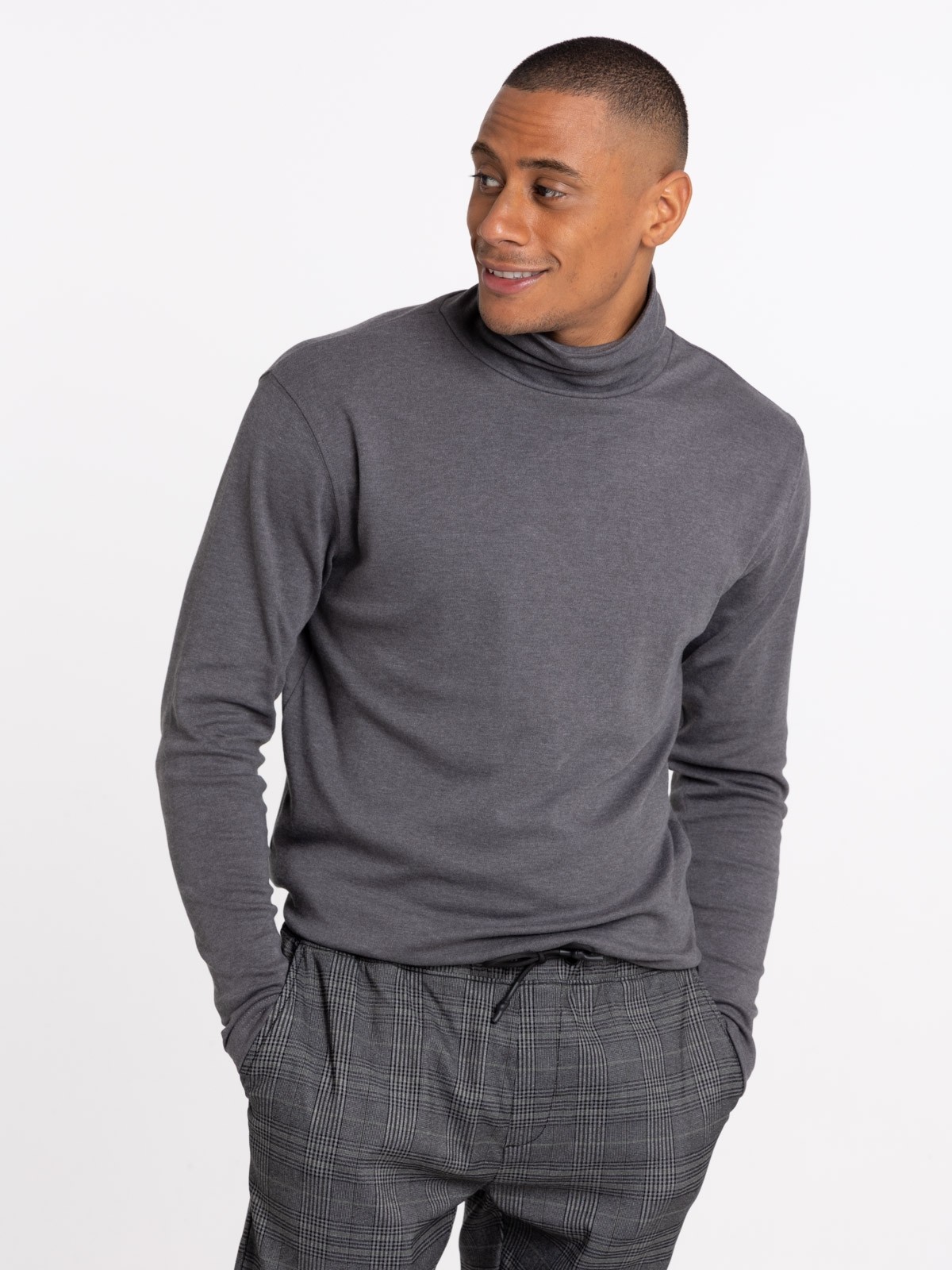 Sous-pull gris anthracite chiné homme - DistriCenter